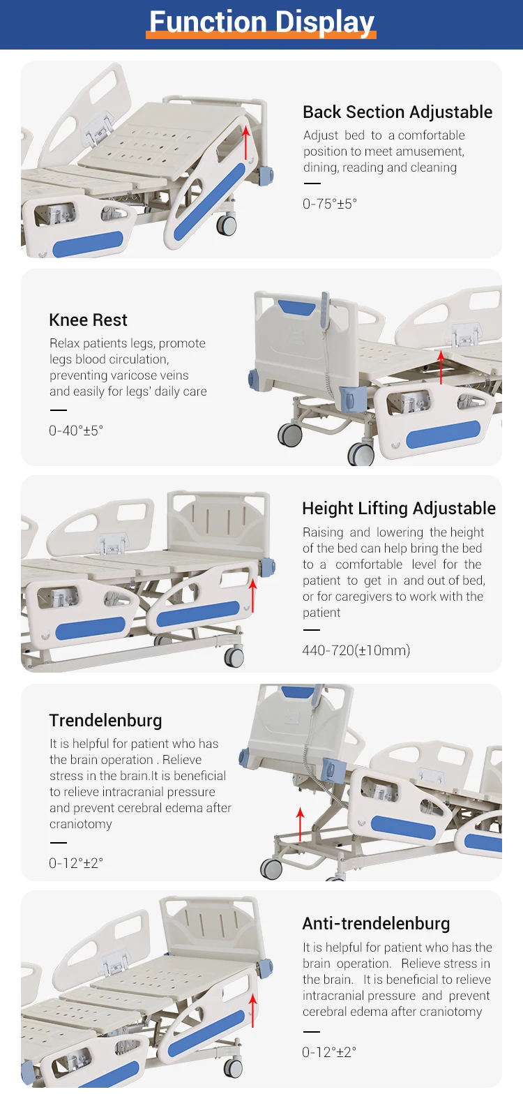 Five-Function Electric Hospital Bed -  - 2